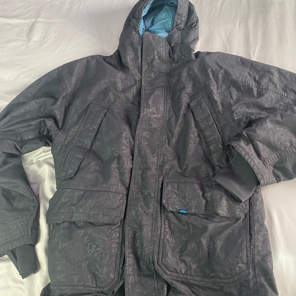 Vans Black Ski & Snowboard Jacket with Hood Size Medium